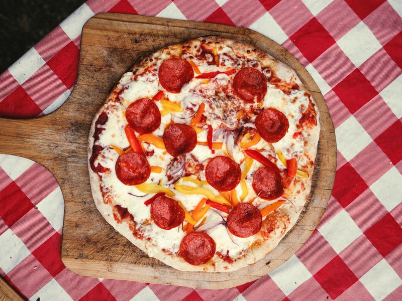 Loaded pepperoni pizza at Pizza factory