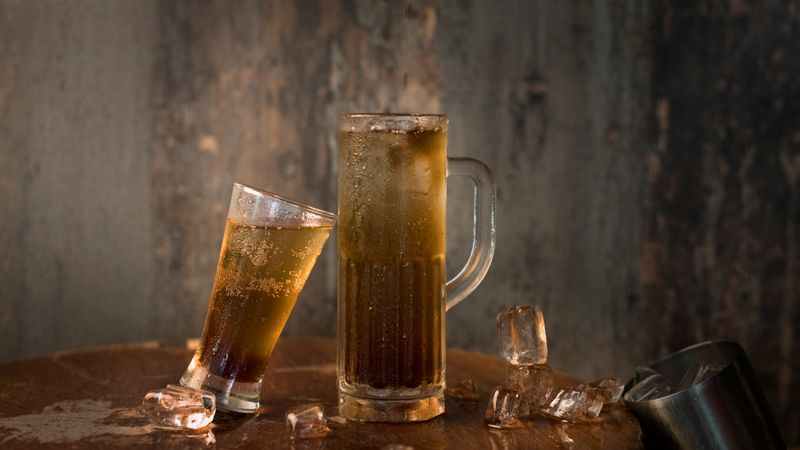 Cold fountain soda drinks at Pizza factory